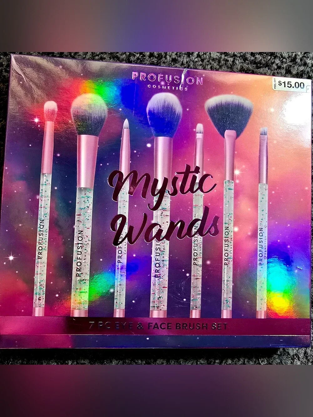 Profusion Cosmetics Mystic Wands 7 Pc Eye & Face Makeup Brush Set NIB